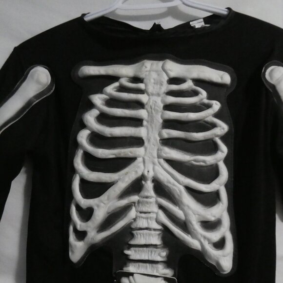 Black Skeleton Halloween Costume Without Skull, Gloves and Feet | Kids 8-10 - Picture 4 of 16